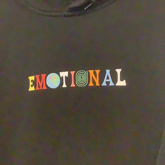 Black graphic hoodie “Don’t get emotional it’s only broken promises” - Picture 2 of 5